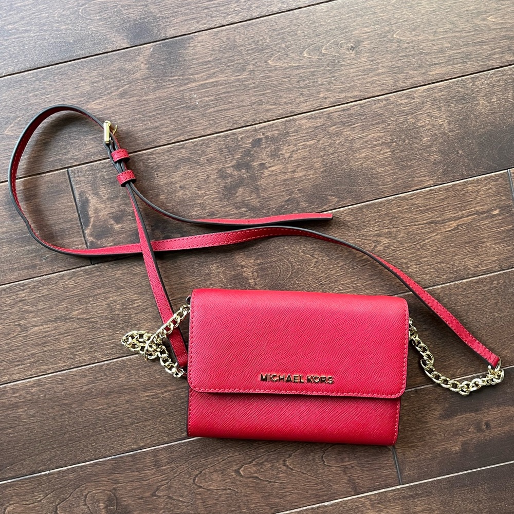 Michael Kors small red crossbody